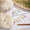  10Pcs 10 Style Flat Round with Number Acrylic Beads Leverback Earrings HJEW-NB0001-34-2