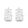 Brass Micro Pave Clear Cubic Zirconia Pendants KK-G432-14P-2