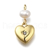 Brass Micro Pave Cubic Zirconia Pendants KK-B132-01G-01-1