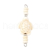 10Pcs 2 Colors Dyed Synthetic Turquoise Turtle Rondelle Beaded Connector Charms PALLOY-JF04013-4
