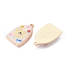Printed Rack Plating Alloy Enamel Pendants ENAM-T020-03E-2