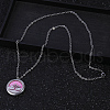 Stainless Steel Lotus Flower Diffuser Locket Pendant Necklaces with Aromatherapy Discs Inside IH7477-3