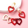 80Pcs 4 Colors Painted Poplar Wood Pendants WOOD-LS0001-12-6