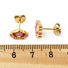 304 Stainless Steel Enamel Stud Earrings STAS-E502-01G-04-5
