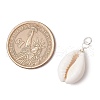 9Pcs Natural Cowrie Shell Pendants PALLOY-JF03700-01-2