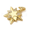 Brass Micro Pave Clear Cubic Zirconia Pendants KK-P308-76G-2