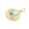 Brass Enamel Pendants KK-Z101-09G-F01-2