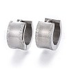 Tarnish Resistant Textured 304 Stainless Steel Huggie Hoop Earrings EJEW-L252-016P-1