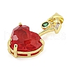 Rack Plating Brass Micro Pave Clear Cubic Zirconia Pendants X-ZIRC-L100-161G-03-2
