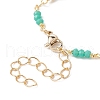 Plastic Imitation Pearl Oval & Faceted Glass Beaded Link Chain Bracelet Making AJEW-JB01150-44-3