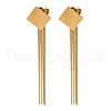 Ion Plating(IP) Golden 304 Stainless Steel Dangle Stud Earrings EJEW-D083-11A-1