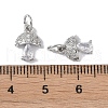 Rack Plating Brass Micro Pave Cubic Zirconia Charms KK-E110-12P-3