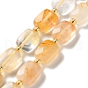 Natural Yellow Hematoid Quartz/Golden Healer Quartz  Beads Strands G-H061-A06-01-1
