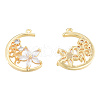 Brass Micro Pave Clear Cubic Zirconia Pendants KK-N231-384-1