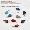  10Pcs 10 Style Natural & Synthetic Gemstone Pendants G-NB0002-57-4
