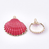Spray Paint & Electroplate Sea Shell Pendants SSHEL-S262-08G-2
