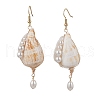 Natural Conch Shell Dangle Earrings EJEW-TA00610-2
