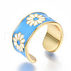 Brass Enamel Cuff Rings RJEW-T018-04G-NF-5