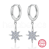 Star S925 Sterling Silver Hoop Earrings HL7494-2-1
