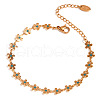 Retro 304 Stainless Steel Flower Link Bracelets for Women FS-WG93F36-02-4
