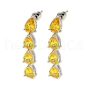 Rack Plating Platinum Tone Brass Cubic Zirconia Studs Earrings for Women EJEW-H310-01P-04-1