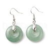 Natural Green Aventurine Donut Dangle Earrings EJEW-G300-01P-07-2