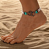 Double Heart Alloy Link Stretch Anklets WGB60B8-03-1