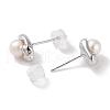 Sterling Silver Stud Earrings EJEW-C087-07A-P-2