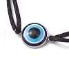Blue Evil Eye Resin Link Bracelets for Women BJEW-JB10795-3