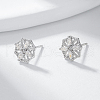 S925 Sterling Silver Clear Cubic Zirconia Stud Earrings ZM7202-2-3