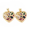 Brass Cubic Zirconia Pendants ZIRC-I062-27G-1