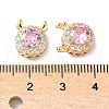 Brass Micro Pave Cubic Zirconia Beads KK-G531-01G-05-3