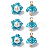 Cylinder Seed Beaded Flower Pendants PALLOY-MZ00705-02-1