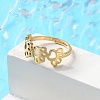 Ion Plating(IP) 201 Stainless Steel Hollow Out Dog Paw Prints Adjustable Ring for Women X-RJEW-K238-10G-2