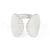 304 Stainless Steel Shell Shape Open Cuff Rings RJEW-S418-01P-2