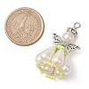 Pearlized Glass Pearl Beads  Pendants PALLOY-MZ00487-01-2