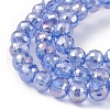 Transparent Electroplate Glass Beads Strands EGLA-F151-AB06-3