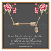 Brass Micro Pave Clear Cubic Zirconia Arrow with Letter Pendant Necklaces FS-WG43978-01-1