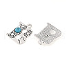 Synthetic Turquoise & Alloy Pendants PALLOY-H146-01AS-B-2