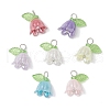 Acrylic Beads with Plastic Imitation Pearl Beads Pendants PALLOY-JF03825-01-1