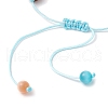 Cat Eye Beads & Synthetic Turquoise & Coconut Beads & Natural Freshwater Beads Braided Bead Bracelets BJEW-JB11330-4