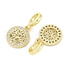 Brass Micro Pave Cubic Zirconia European Dangle Charms KK-D325-12G-2