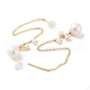 Round Natural Pearl Stud Earrings for Women EJEW-E303-04G-2