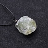 Natural Prehnite Raw Rough Nuggets Pendant Necklace FS-WG50F2C-13-1
