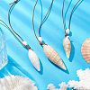 Mother's Day Jewellery Summer Beach Natural Cultured Freshwater Pearl & Natural Shell Pendant Necklaces NJEW-JN05100-02-2