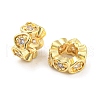 Brass Micro Pave Cubic Zirconia European Beads KK-H452-04G-1