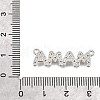 Mother's Day Brass Micro Pave Clear Cubic Zirconia Word Mama Connector Charms KK-V007-36P-3