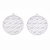 Non-Tarnish 201 Stainless Steel Filigree Pendants X-STAS-R102-09P-1