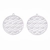 201 Stainless Steel Filigree Pendants X-STAS-R102-09P-1