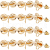 Beebeecraft 12Pcs Bowknot Brass Stud Earring Findings KK-BBC0011-92G-1